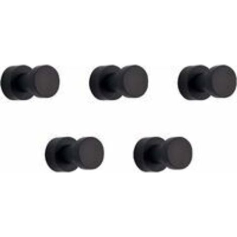 Wandhaken, Handtuchhaken für Badezimmer, Küche, Tür, Schrank und Wandschrank, 5er-Pack, Messing (Schwarz) (1/4)