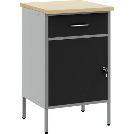 Werkbank mit Schubladen Schwarz und Grau 50 x 55 x 85 cm