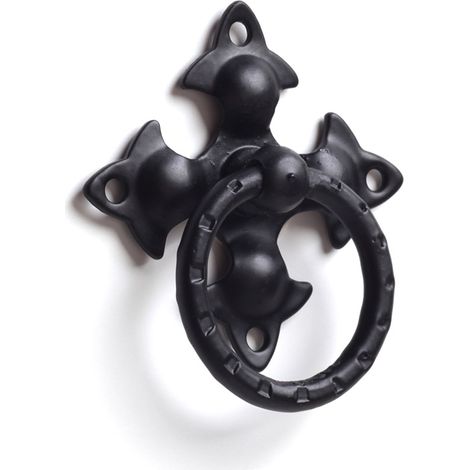 Anilla en acero con acabado negro forja, dimensiones: 57x63x15mm -
