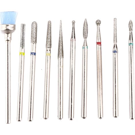 Lot de 10 embouts électriques pour lime à ongles, accessoires de manucure et pédicure, machine de polissage. (1/5)