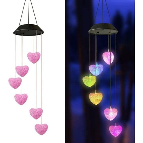 Lampe solaire en forme de cœur de riz rose, lanterne solaire en bocal à conserve, décoration de jardin solaire-AquaForge