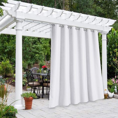 Lot de 2 Rideaux Occultants 140 x 240 cm Blanc (1/4)