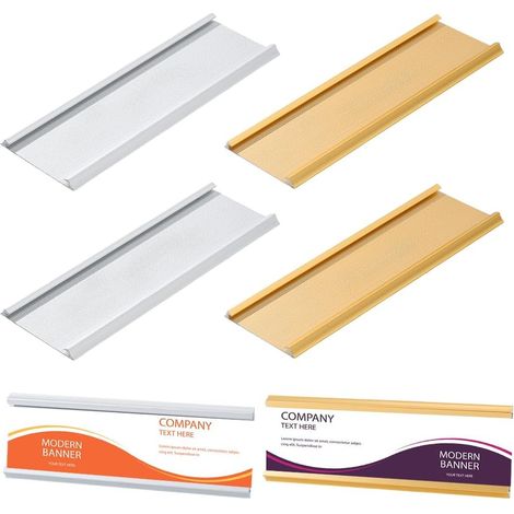 6 Pcs Plaque de Porte Aluminium, 6x18 cm Support Plaque Signalétique Bureau en Aluminium Bureau Porte Nom Plaque Support Mural Plaque pour Salle de Réunion Bureau Décor Maison (1/5)