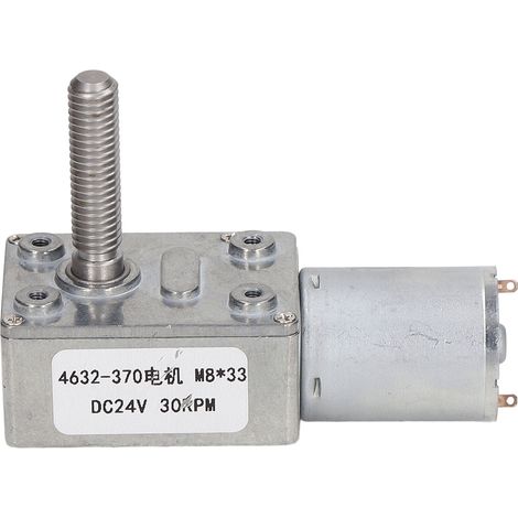 Moteur électrique DC 24V 30RPM réducteur à vis sans fin M8x33mm motoréducteur pour treuil (1/5)