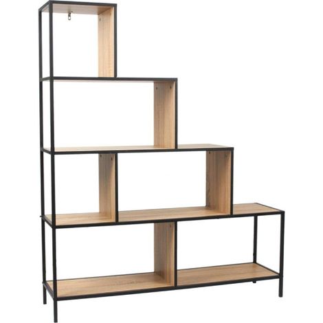 Étagère Escalier "Edison" 146cm Naturel & Noir (1/5)