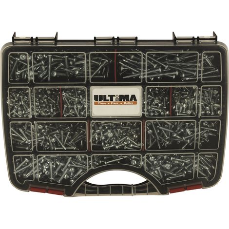 Vis auto-perceuse à tête cylindrique Torx acier zingué blanc coffret de 1770 - ULTIMA - COF153 (1/4)