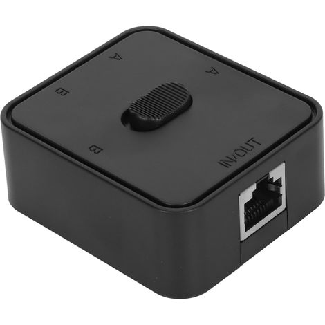 Commutateur réseau Gigabit RJ45 CAT6 à 2 ports (2 entrées, 1 sortie) avec interrupteur à touche réseau et alimentation autonome. (1/5)