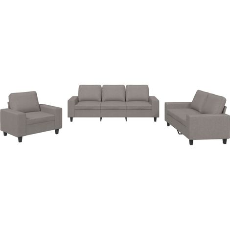 Maison Exclusive - Set di Divani 3 pz Tortora in Tessuto