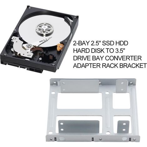 2,5 pouces ssd hdd disque dur pour adaptateur de convertisseur de 2 baies en aluminium lecteur 3,5 pouces avec 12 vis (1/4)