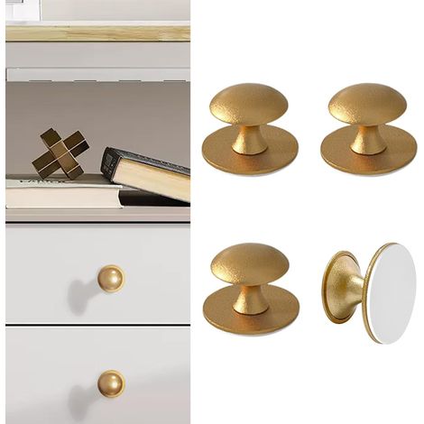 CCYKXA Packung Goldfarbene selbstklebende Schrankknöpfe aus Edelstahl – selbstklebende Schrankknöpfe für Schubladen, Duschtür, Spiegelschrank, Glastür, Griff (1/5)