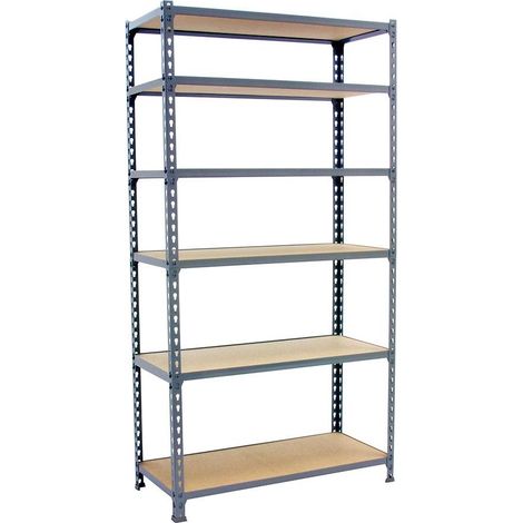 Simonrack Regalsystem grau Holz robust sechs Ebenen