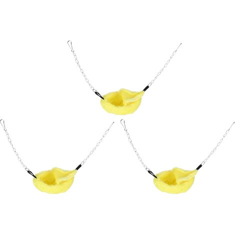 3 unità/vendute: Nido sospeso riscaldato per criceti e pappagalli, a forma di banana o mezzaluna, con copertura invernale, lettino a dondolo isolato (nota di campionamento: tutti e tre gli articoli so