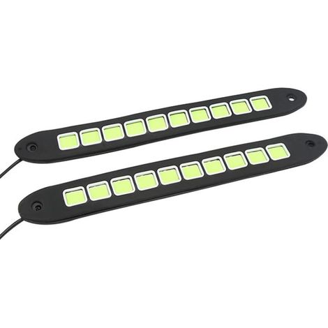 2pièces Feux de Jour LED Haute Puissance Cob pour Véhicules Blancs Phare LED Clignotant Route (1/5)