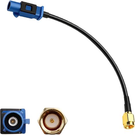 GPS Antenna Adapter, Câble Fakra Z Mâle vers SMA Mâle Adaptateur Antenne Véhicule 15 cm, Compatible avec Adaptateur Autoradio GPS Antenne, Radio Satellite, 4G LTE, Le Module Bluetooth (1/5)