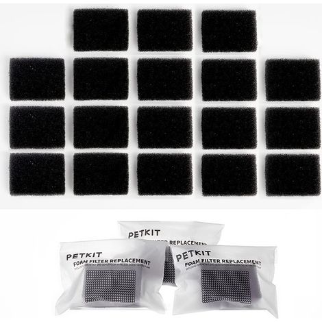 Packung mit 18 Ersatzschaumstofffiltern, kompatibel mit den kabellosen Pumpen und Trinkbrunnen PETKITEversweet 3 Pro/Solo 2/Solo SE für Haustiere