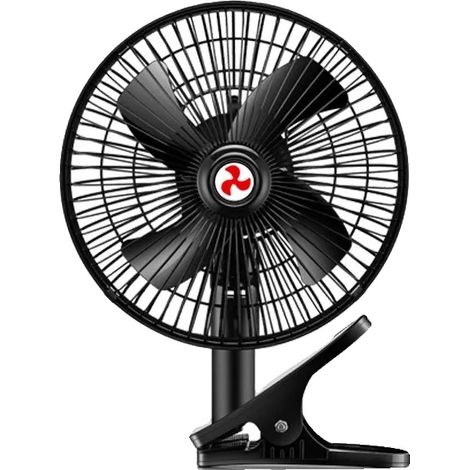 Ventilatore a clip, design compatto, velocità regolabile, 24 V, 8 pollici, 4 pale (1/2)