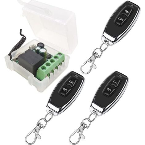 Interrupteur de Télécommande sans Fil 433MHz 230V 220V 240V Récepteur de Relais de commande à distance à 1 Canal avec 3 Émetteurs télécommandes Contacts sans potentiel Contrôleur de Relais (1/4)