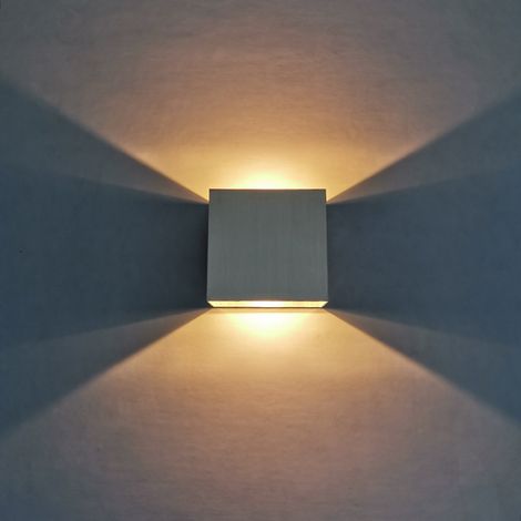 6W moderne intérieur haut et bas applique murale LED carré applique murale 3000K blanc pour chambre salon (1/5)