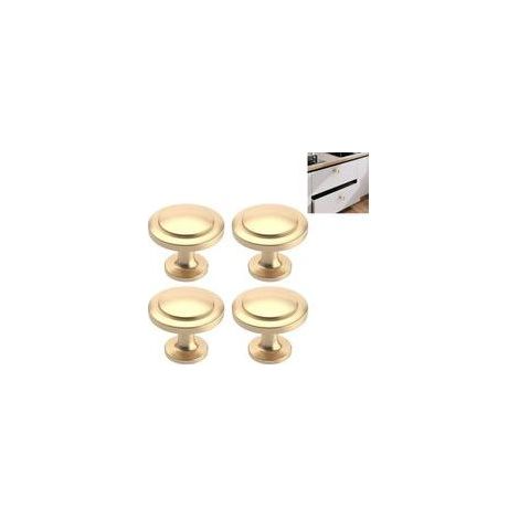 Lote de 4 pomos para muebles, pomos redondos para puertas de cocina, botones de puerta de aleación de zinc, pomo dorado para armario, tirador para puerta de cocina (1/5)