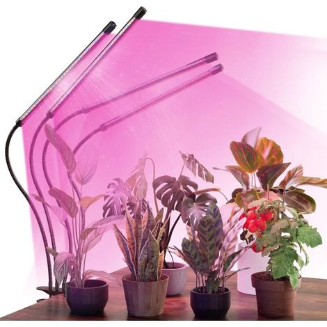 LED-Pflanzenlampe, 4-flammige Pflanzenlampe mit 120 Vollspektrum-LEDs, 3/9/12-Stunden-Timer, 3 Farbmodi und 10 dimmbaren Helligkeitsstufen (1/5)