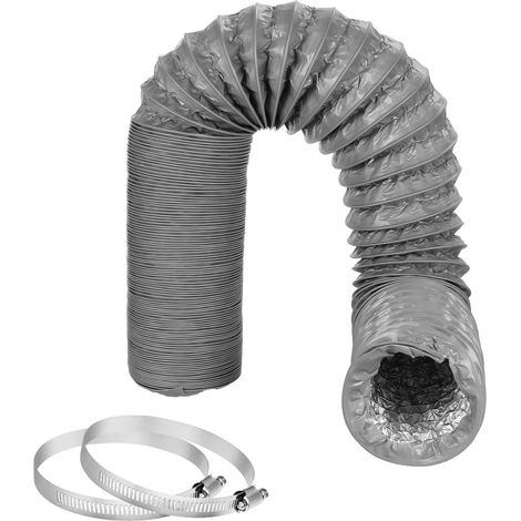 Tuyau d'aération de 100 mm en aluminium et PVC pour sèche-linge avec 2 colliers de serrage (1/5)