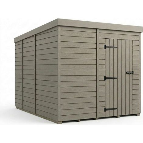 7ft x 9ft Composite Pent Garden Shed Single Door No Windows - Composite - L213 x W274 x H210 cm - Grey