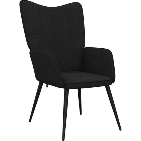 Fauteuil inclinable en tissu noir (1/5)