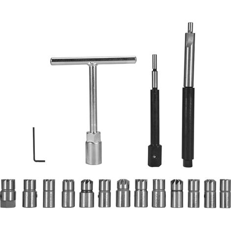 17-teiliges Diesel-Einspritzdüsensitz-Schneidset, Reiniger, Kohlenstoffentferner, universelles Kfz-Werkstatt-Werkzeugset (1/5)