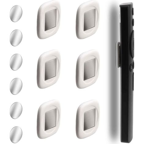6-Pack Support de Télécommande Magnétique - Ultra-Mince, Organisateur Mur pour Maison, Bureau et École, Sans Percer, Solution de Rangement Polyvalente (Blanc) (1/4)