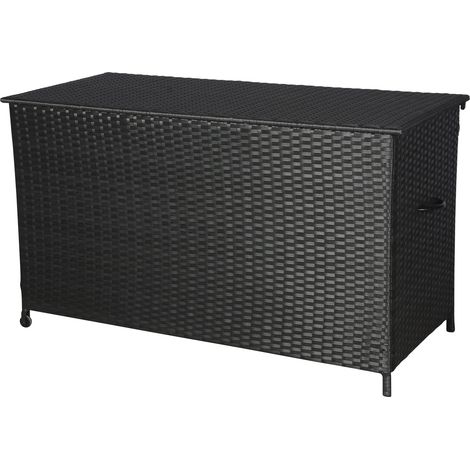 Lamar Gartenzubehör Kissenbox, mit Rädern, schwarz.