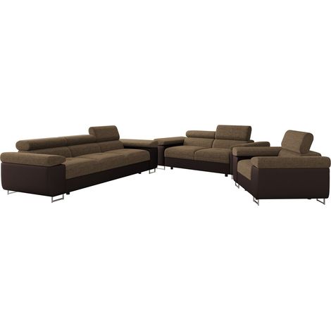 Ensemble de canapés Comfivo Vinetum, Soft 066 + Lux 03, 0, Faux cuir + Tissu (1/5)