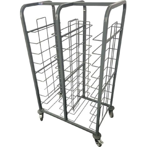 Chariot de débarrassage en acier 20 plateaux - 1095 x 405 x 1500 mm - CRAVEN