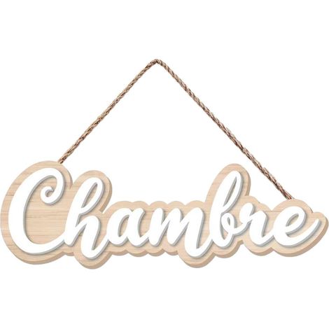 Plaque de porte MDF pour chambre – Dimensions 6x19.5 cm – Pictogramme inclus – Transformez votre entrée avec style – Sud Trading