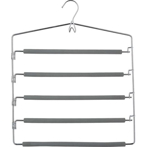 Cintre antidérapant 5 pantalons en métal avec barres amovibles (1/3)