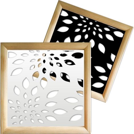 FIREWORKS - Modules décoratifs en bois et PVC - Dimension : 48x48 cm - Couleur : noir