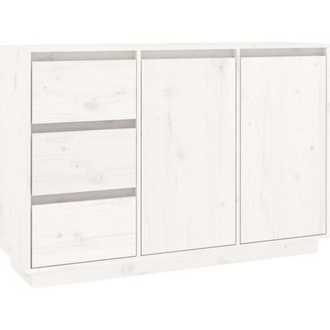 Aparador cómoda cómoda armario mueble organizador cocina salón salón 111 x 34 x 75 cm madera maciza de pino blanco 020030203
