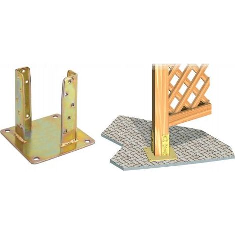 Supporto per pilastri art.800 in acciaio tropicalizzato fissaggio a vite -mm 162 x 162 / 1