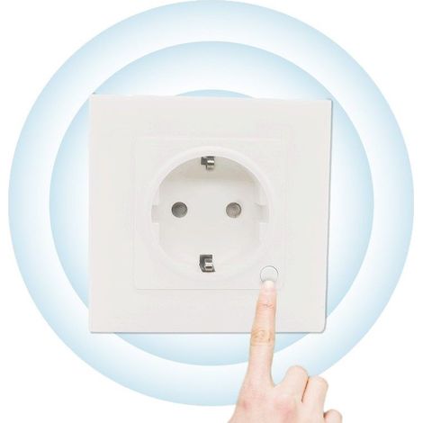 Prise Murale Intelligente Tuya WiFi Norme EU, 16A Type 86 Encastrée, Suivi Consommation, Commande Vocale Alexa Google (1/4)
