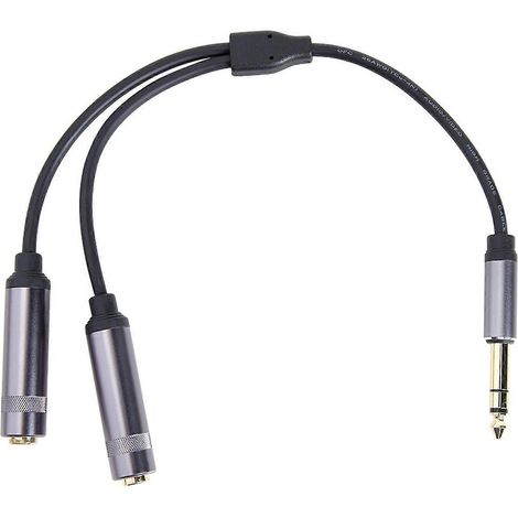 Câble audio répartiteur en Y avec fiche stéréo mâle 6,35 mm (1/4 pouce) vers double jack femelle (FK-FFY) (1/4)