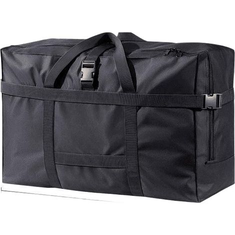 Spacious waterproof Oxford fabric storage bag for blankets and clothes with side loops and wide handles for a dorm room or travel - Blue - 70 x 35 x 48 cm - Black - 70 x 35 x (1/5)