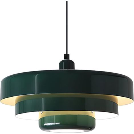 Luminaires Suspendus Petit Plafonnier Vintage avec Abat-jour en Métal à 3 Couches,Lampes suspendues pour salle à manger,Vert
