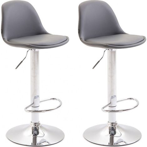 2er Set Barhocker Kiel Kunstleder grau chrom (1/5)