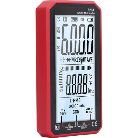 Multimètre numérique 6000 comptes, gamme automatique, testeur NCV, mesure tension courant résistance, outil de diagnostic électrique (1/5)