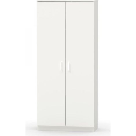 Armario multiuso Carles con escobero acabado blanco, 180cm(alto) 80cm(ancho) 35cm(fondo)