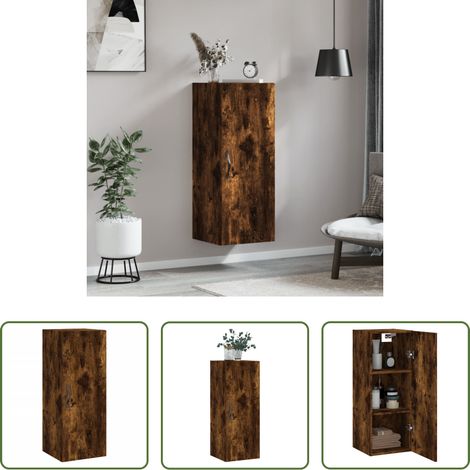 vidaXL Holzschrank - Wandschrank Räuchereiche 34,5x34x90 cm Holzwerkstoff (1/5)