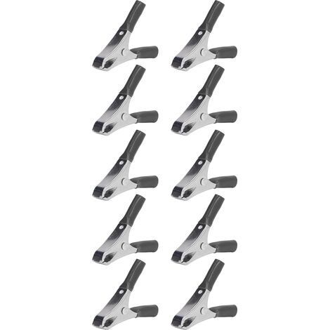 100 pinces de test de batterie, isolées en PVC, bornes électriques, entraxe de 15 mm, 10 A, J.60012, noires (1/5)