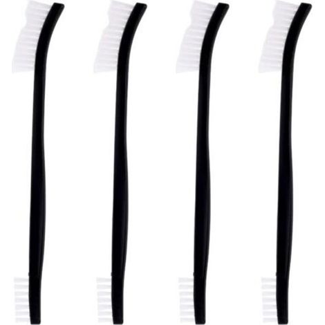 Brosses de nettoyage multifonctions en nylon, double extrémité – Lot de 4 pour joints, bijoux, vélo, voiture et pommeaux de douche (1/4)