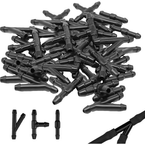 36 Connecteur Tuyau Lave Glace, Raccord T Y Droit 4mm, Plastique Résistant, Pour Système Pulvérisation Eau Automobile (1/5)