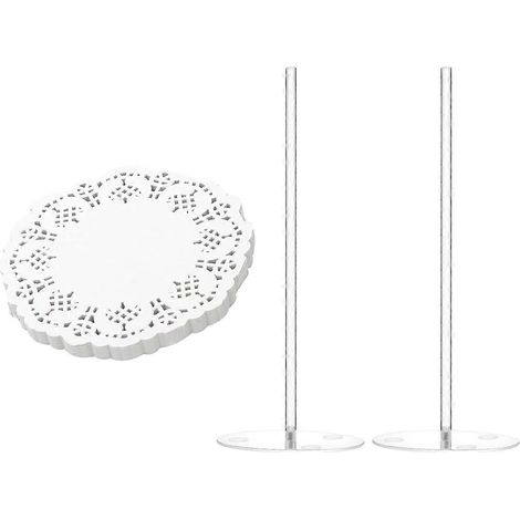 présentoirs à donuts en acrylique de 15 cm et 100 napperons en papier dentelle de 11,5 cm, sets de table ronds décoratifs, doublures (1/5)
