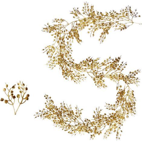 Chaine De Perles En Rotin Doré - Série Golden Rattan, 65 Têtes, 180 Cm- (1/5)